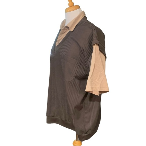 Vintage Haband men’s vest combo size XL dark brown vest with tan sleeve/collar - Picture 4 of 6